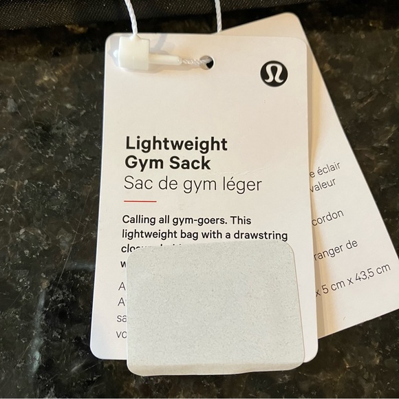 New Lululemon Lightweight Gym Sack 13L, Black String Backpack, Small Bag, Tote - Picture 12 of 15